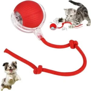 Automatic Cat Teaser Ball Red Rolling