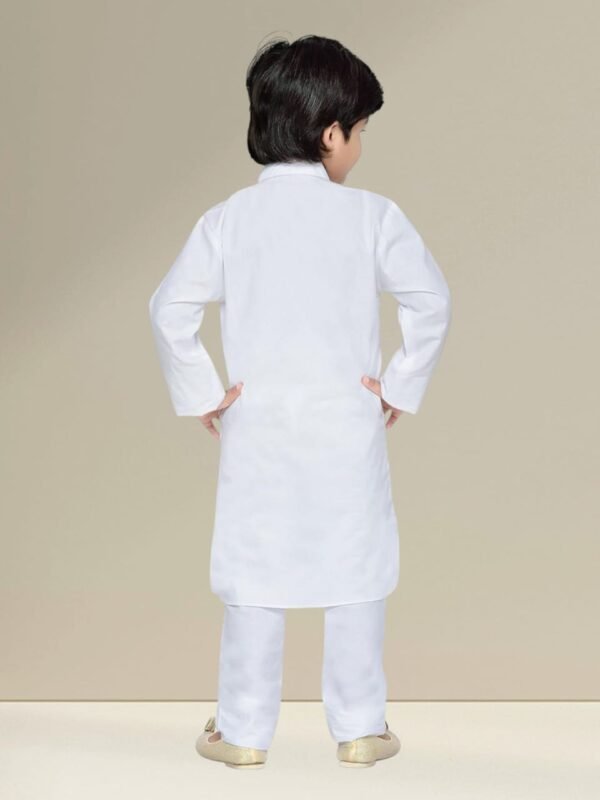 Boys Classic White Kurta – Traditional Style, Modern Comfort - Image 2