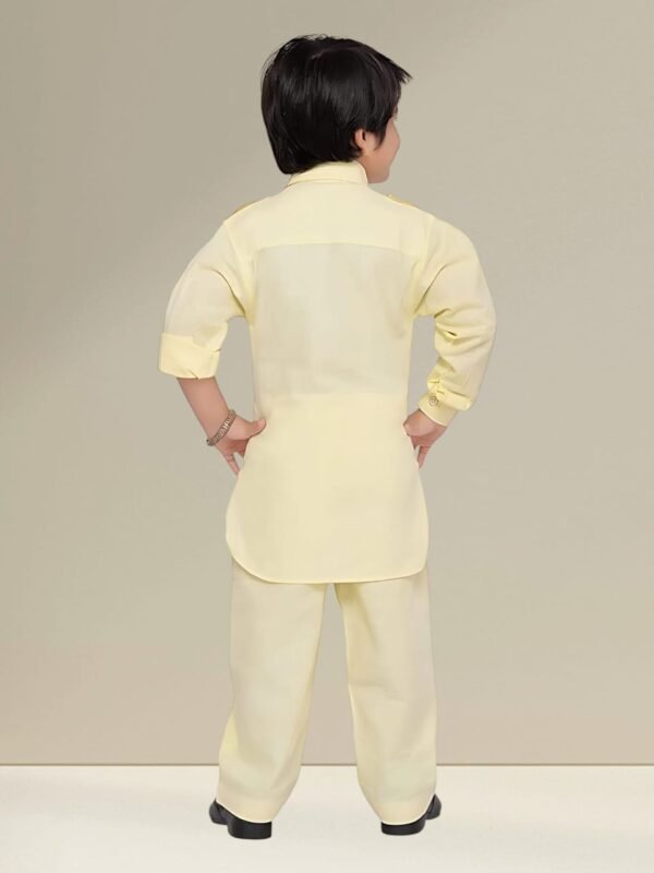 Boys' Classic Yellow Kurta Set – Traditional Ethnic Wear for Kids - Image 2