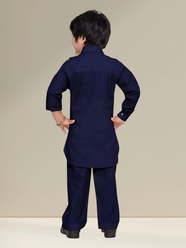Boys' Classic Blue Kurta – Traditional Indian Ethnic Wear for Kids - Image 2