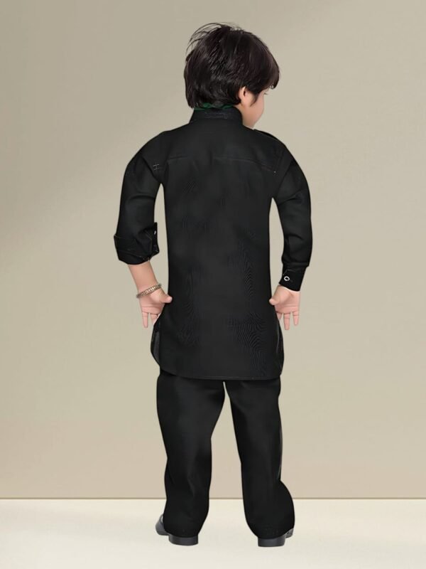 Boys’ Classic Black Kurta – Royal Look, Ultimate Comfort - Image 2