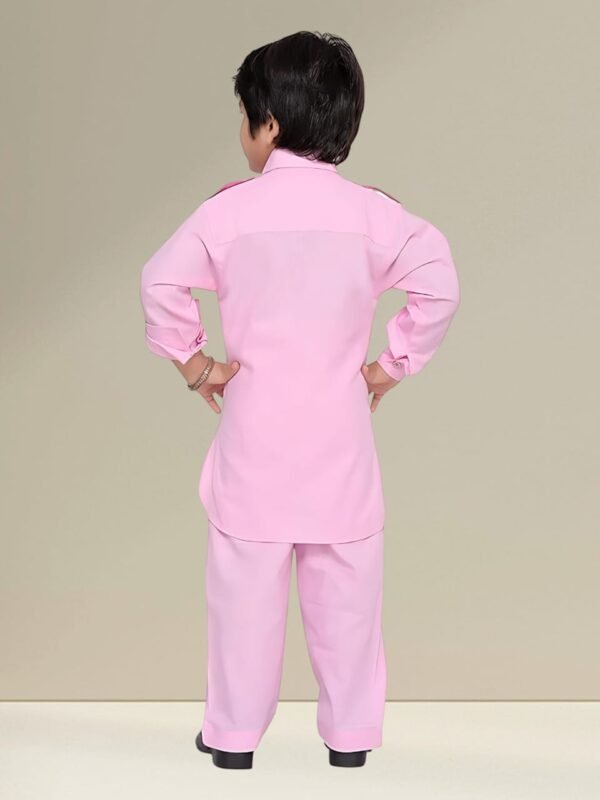 Boys' Classic Pink Kurta – Traditional Indian Ethnic Wear for Kids - Image 4