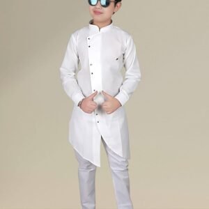 White Angrakha Kurta Pyjama
