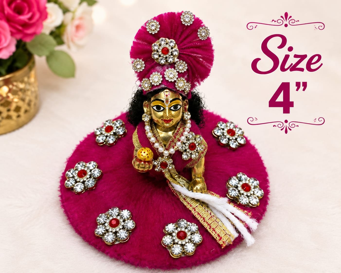 4-Inch Laddu Gopal Poshak | Kanha Ji Poshak & Krishna Ji Dress - Image 4