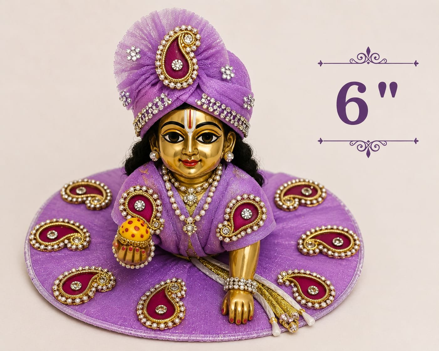 6-inch Kanha Ji Dress | Laddu Gopal Poshak | Krishna Ji Dress Online - Image 4