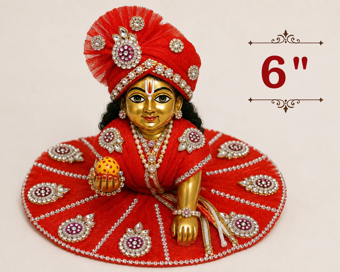 6-inch Kanha Ji Dress | Laddu Gopal Poshak | Krishna Ji Dress Online - Image 5